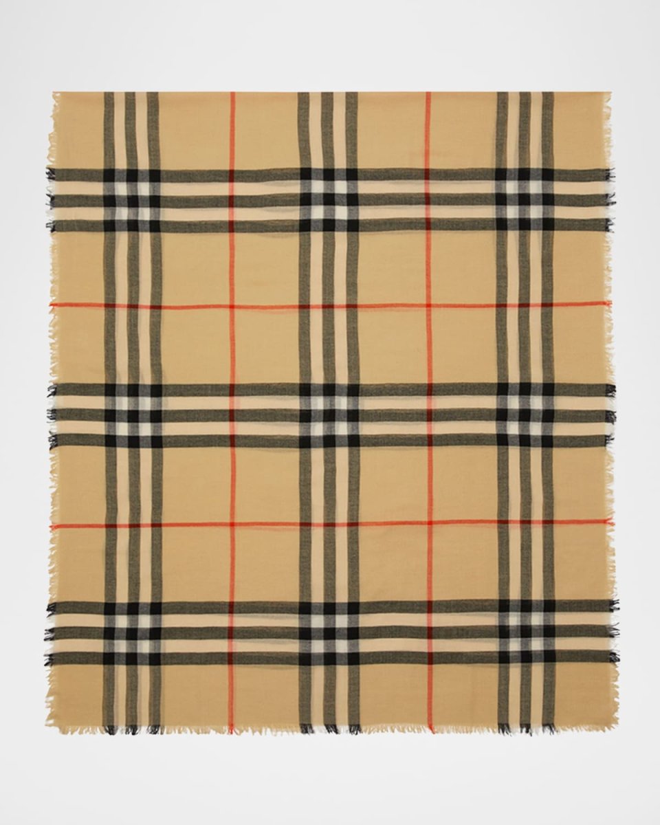 Giant Check Wool Scarf